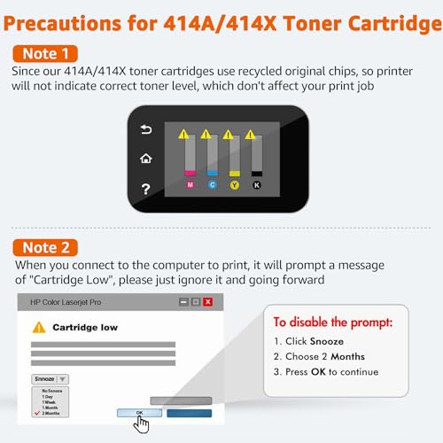 Jeostarky 414a Toner Cartridges 4 Pack Replacement for HP 414a Toner 414X W2020a Compatible with HP Color Laserjet Pro MFP M479fdw M479fdn M454dw M454dn M480f Printer - Image 5