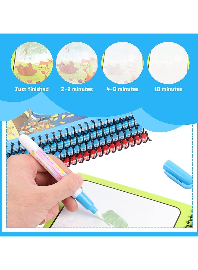 Set of 4 Reusable Magic Water Coloring Books for Toddlers, Water Coloring Books, Easy-to-Use Coloring Book, Portable Educational Drawing Toy - Image 5