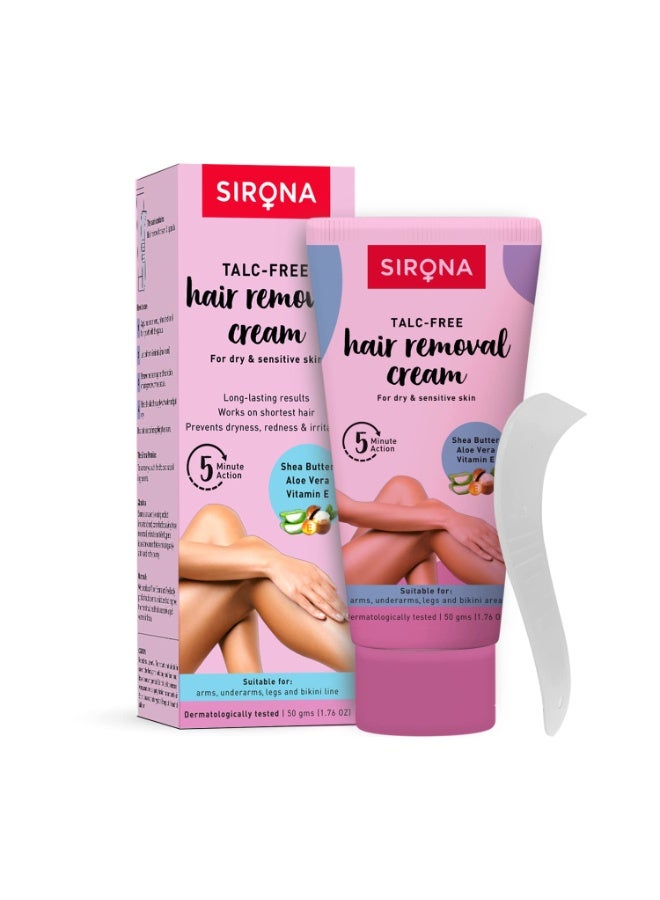 Sirona Hair Removal Cream, Bikini Hair Removal Cream for Women, Hair Removal Cream for Women, for Bikini Line, Underarm, Legs, Dermatologically Tested, for Dry & Sensitive Skin - 50 gm (Pack of 1) - Image 1