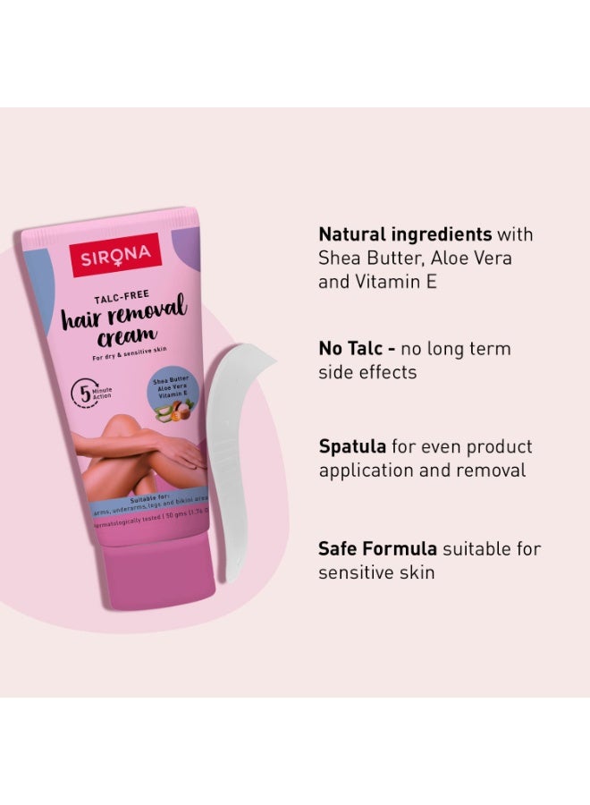Sirona Hair Removal Cream, Bikini Hair Removal Cream for Women, Hair Removal Cream for Women, for Bikini Line, Underarm, Legs, Dermatologically Tested, for Dry & Sensitive Skin - 50 gm (Pack of 1) - Image 5