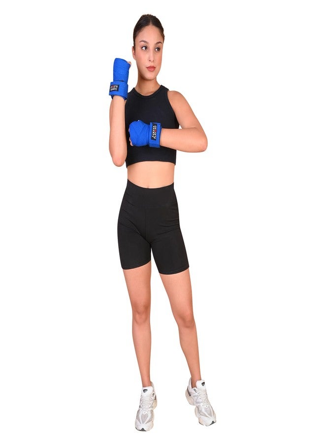 Play2Fit Mexican Style Boxing Hand Wraps, 180 cm, Cotton/Spandex Stretch Bandage (Blue) - Image 1