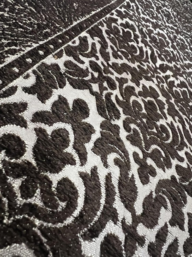 Kingly Décor Bed Runner Set with 2 Cushion Covers (16x16) – Hotel-Style, Colorfast & Machine-Washable – Fits Queen/King – Charcoal Grey Damask (Pattern) - Image 2