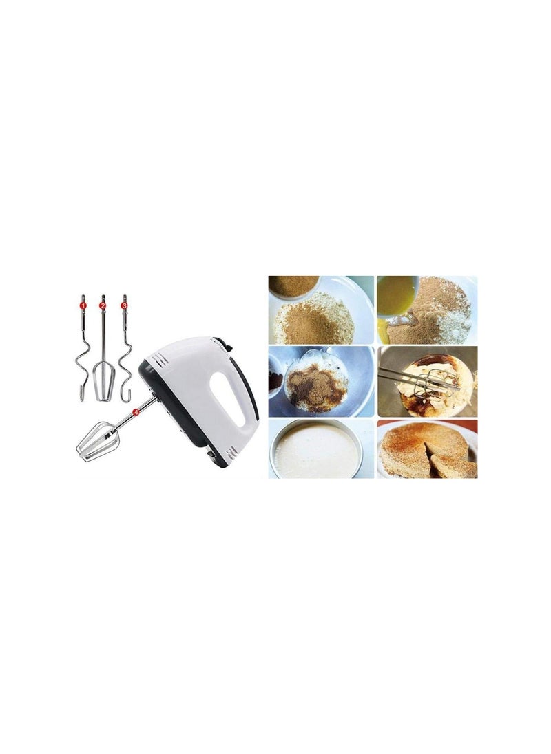 Generic - Multifunctional daily use Hand Mixer for Egg Beater Electric Hand Mixer, Blender, Beater and Cream Maker with 7 Speed Control, 2 Dough Hooks and 2 Beaters Kitchen Handheld Food Processor - Image 1