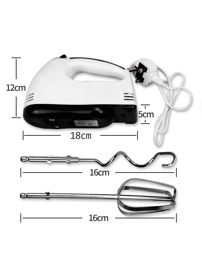 Generic - Multifunctional daily use Hand Mixer for Egg Beater Electric Hand Mixer, Blender, Beater and Cream Maker with 7 Speed Control, 2 Dough Hooks and 2 Beaters Kitchen Handheld Food Processor - Image 1
