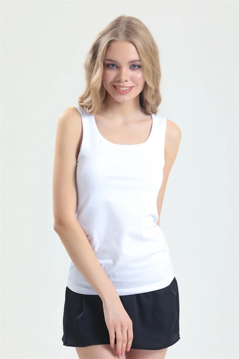 ماجيك فورم 3021 - Combed Fabric Wide Strap Long Undershirt