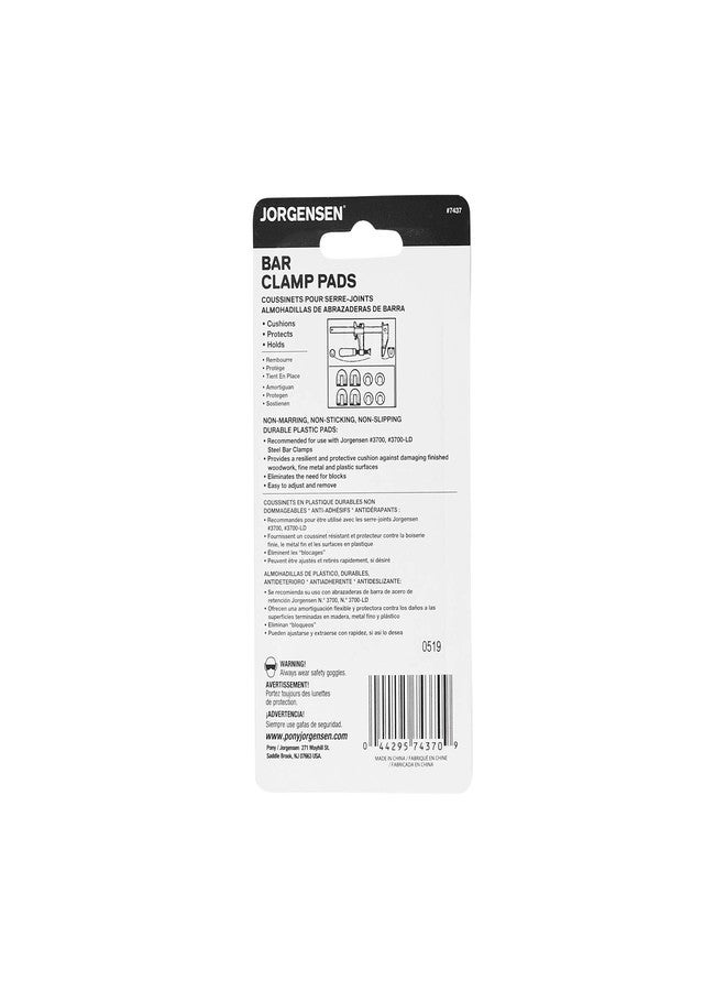 Pony Jorgensen Adjustable Clamp Jorgensen 7437 Work Protecting Bar Clamp Pads, Black - Image 3