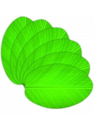craft city CRAFT CITY Banana Leaf Design Table Place mat PVC 6 Pieces Dining Table Placemat Set for Home Decor & Kitchen (Green) Pack f 6  - Image 2
