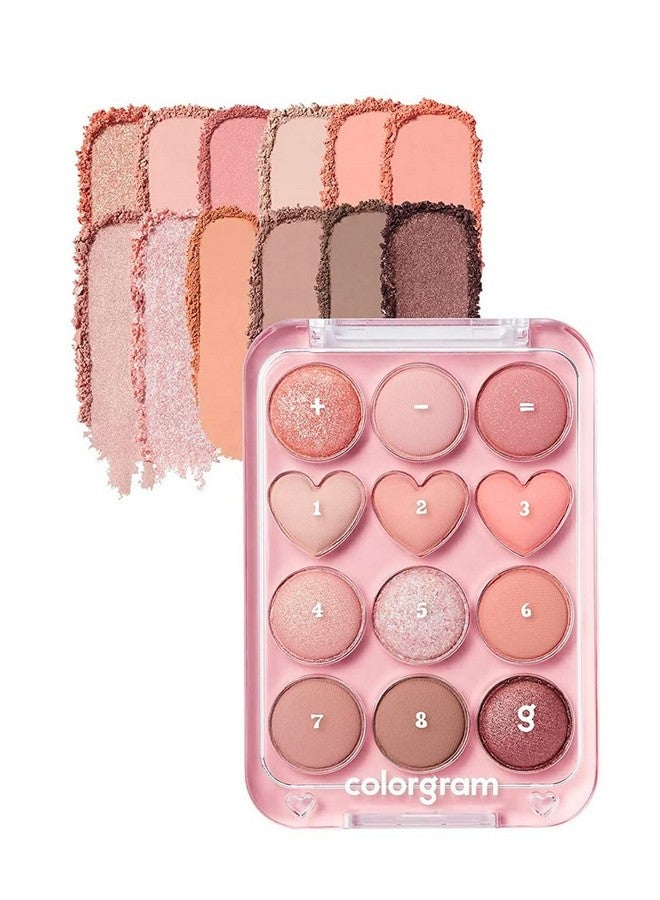 COLORGRAM Pin Point Eyeshadow Palette 01 Peach+Coral= ; Eyeshadow Palette For Daily Makeup, Ultrablendable, Matte, Glitter, Shimmer Shades - Image 2