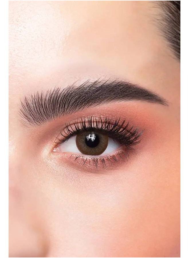 Dahab Natural Brown 9 Months Disposable, Colored Contact Lenses, Cosmetic Contact Lenses, Brown Contact Lenses, Pack Of 2  - Image 1
