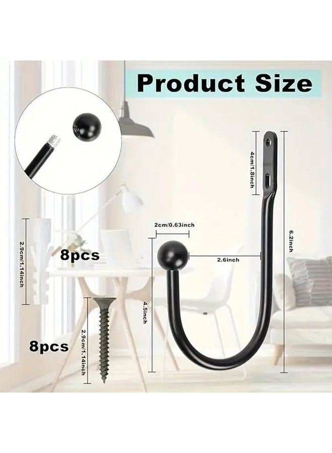 4 Pack White Large U Shaped Hooks Heavy Duty Stainless Steel Rustproof Towel Hooks - Image 4