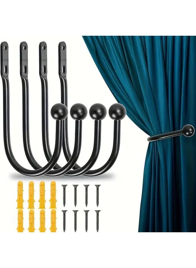 4 Pack White Large U Shaped Hooks Heavy Duty Stainless Steel Rustproof Towel Hooks - Image 2