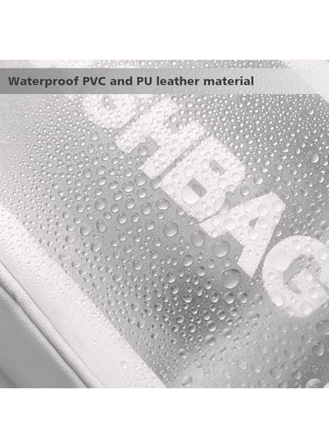 حقيبة أدوات الزينة للسفر من دابور للنساء والرجال، حقيبة أدوات زينة شفافة غير لامعة بمقبض عملي، حقيبة أدوات مكياج ومستحضرات تجميل لتنظيم الإكسسوارات وأدوات الزينة، لون أبيض، مقاس كبير، حقيبة أدوات زينة محمولة - Image 4