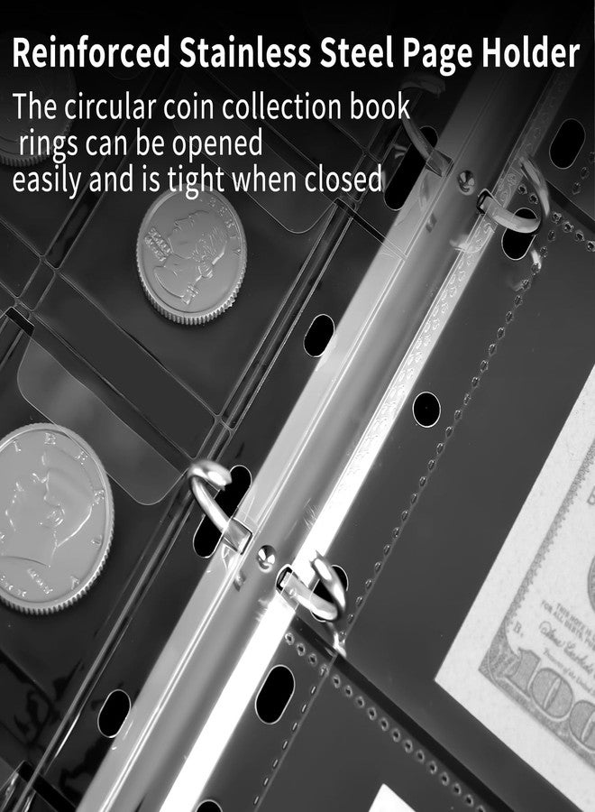 MDSPLPIY Fireproof Coin Collection Book for Collectors - 520 Pockets Coin Collection Album & 36 Currency Sleeves Money Holder Album, Durable Coin Organizer Binder, Great Coin Collection Supplies - Image 5