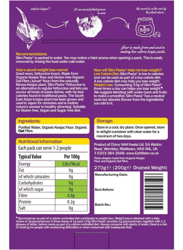Eat Water Pack Of 5 Slim Pasta Fettuccine 270 Gm - Healthy Snacks  - Image 3