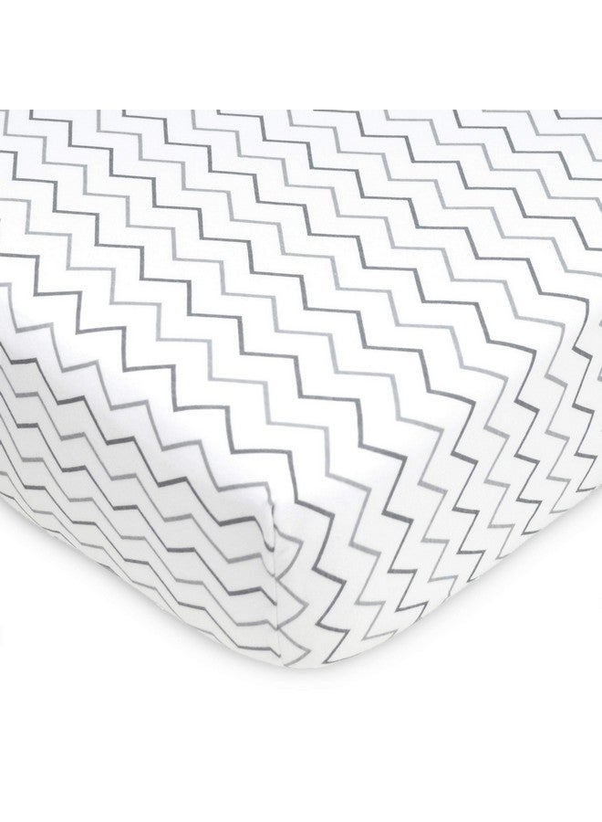 TL Care TL Care Fitted Crib Sheet 28" x 52", Soft Breathable Neutral 100% Cotton Jersey Sheet, Gray Zigzag, for Boys and Girls, Fits Crib and Toddler Bed mattresses - Image 1