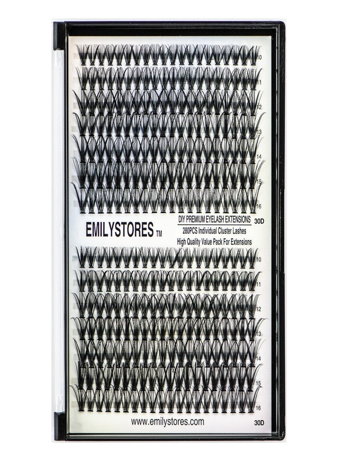 EMILYSTORES Lashes Extension Kit DIY 280pcs Lash Clusters Eyelash Extension Kit, 10-16mm Mix Sizes 40D D Curl Individual Lashes Kit for DIY Eyelashes (40D) - Image 2