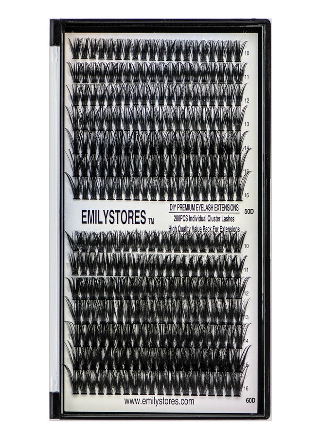 EMILYSTORES Lashes Extension Kit DIY 280pcs Lash Clusters Eyelash Extension Kit, 10-16mm Mix Sizes 40D D Curl Individual Lashes Kit for DIY Eyelashes (40D) - Image 5