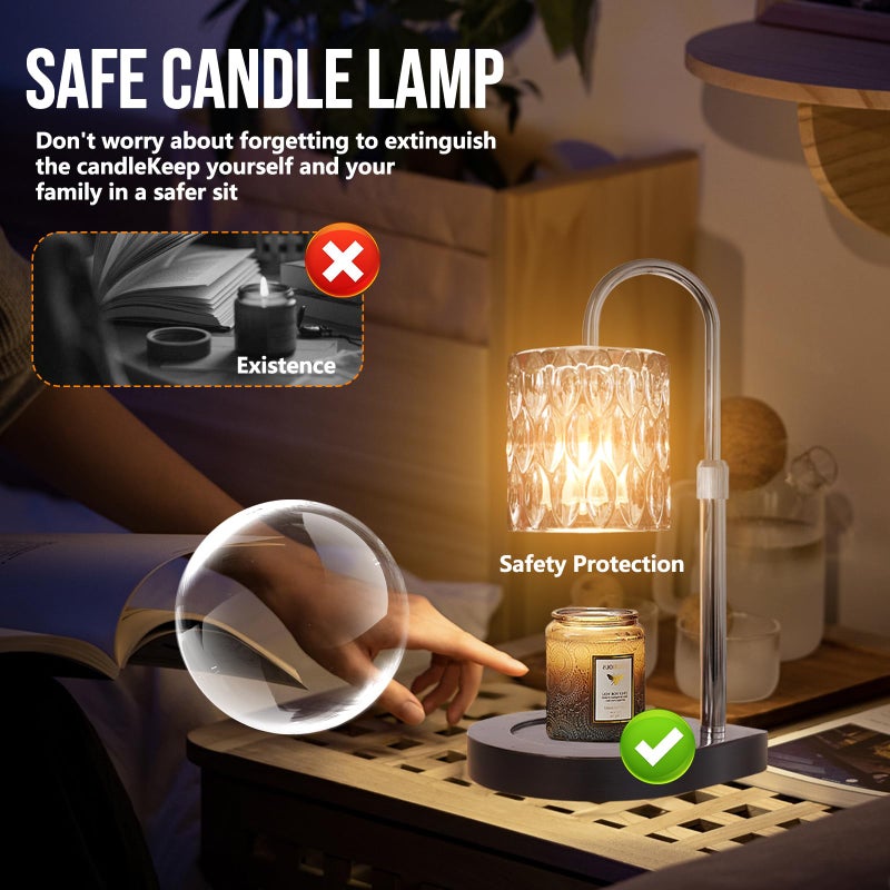 GEEZO Fragrance Candle Warmer Lampï¼ŒElectric Candle Warmer with Timer & Dimmerï¼ŒMom Christmas Birthday Gifts for Women, House Warming Gifts New Home Bedroom Decor - Image 5