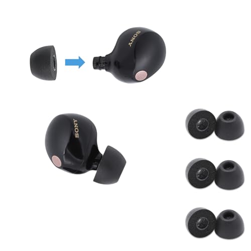 Comply Memory Foam Replacement Earbud Tips for Sony True Wireless Earbuds | Ultimate Comfort, Secure Fit, Superior Noise Isolation | Anti Slip, Prevent from Falling Out | Black, Large (3 Pairs) - Image 1