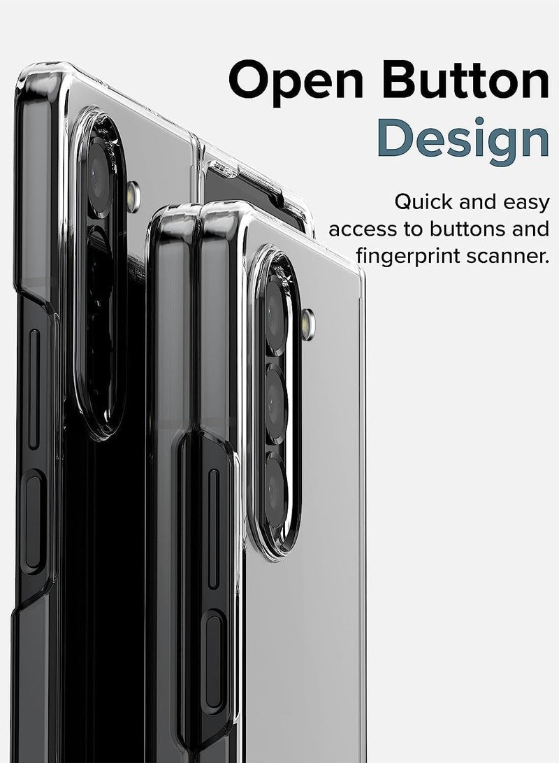 BORTONY Samsung Galaxy Z Fold 6 Case Cover Anti-Yellowing Crystal Transparent Hard PC Shell Wireless Charging Compatible Protective Cover for Z Fold 6 2024 - Image 4