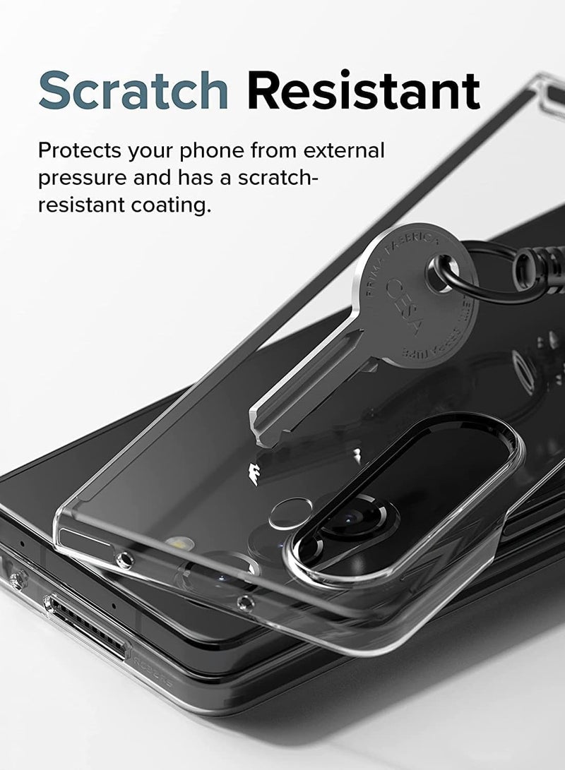 BORTONY Samsung Galaxy Z Fold 6 Case Cover Anti-Yellowing Crystal Transparent Hard PC Shell Wireless Charging Compatible Protective Cover for Z Fold 6 2024 - Image 5