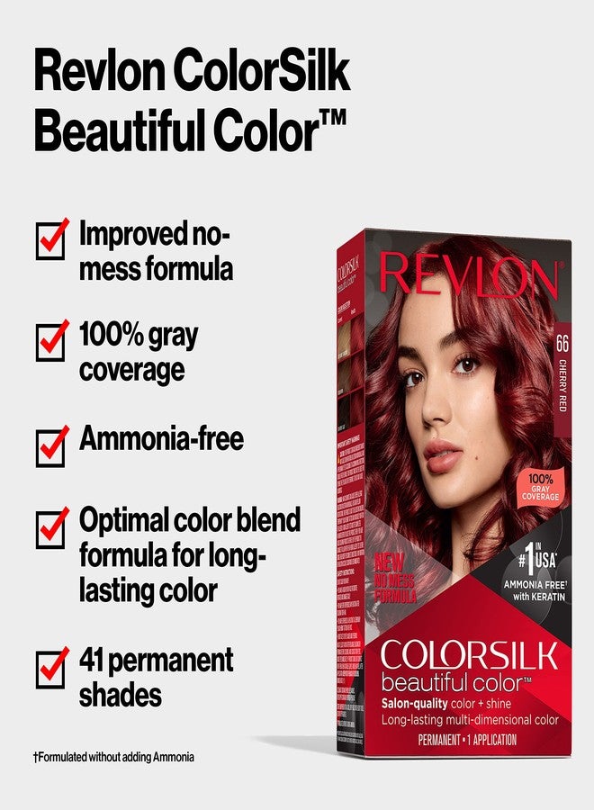 Revlon Colorsilk Beautiful Color Permanent Hair Color, Long-Lasting High-Definition Color, Shine & Silky Softness with 100% Gray Coverage, Ammonia Free, 011 Soft Black, 1 Pack - Image 2