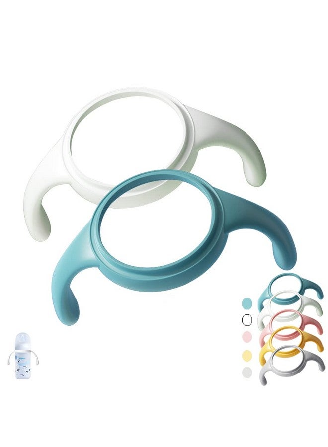 ROMIRUS Pack Of 2 Bottle Handles Grips Compatible For Pigeon 3Rd Generation Silicone Coating Nursing Bottle Ppsu/Pp/Glass Nursing Wide Neck Bottles (Colors May Be Vary) - Image 1