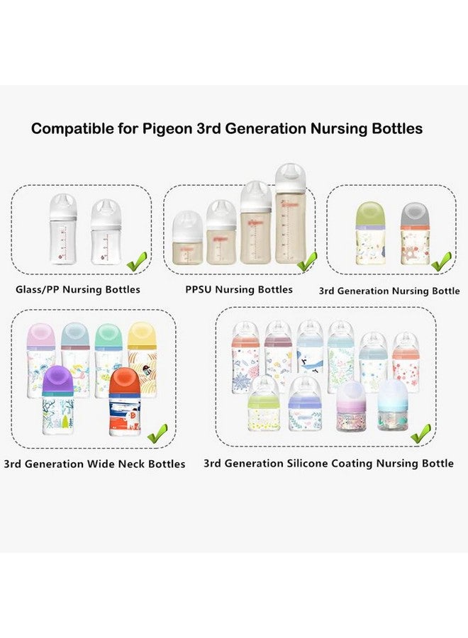 ROMIRUS Pack Of 2 Bottle Handles Grips Compatible For Pigeon 3Rd Generation Silicone Coating Nursing Bottle Ppsu/Pp/Glass Nursing Wide Neck Bottles (Colors May Be Vary) - Image 4