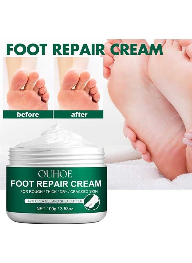 OUHOE Foot Repair Cream 100g, Deeply Moisturized, Soften Remove the Stratum Corneum to Prevent Foot Cracking, for Rough /Thick / Dry /Cracked Skin Foot Moisture Care Cream  - Image 1