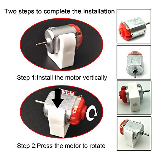 EUDAX 18 Set DC Motors Kit, Mini Electric Hobby Motor 3V -12V 25000 RPM Strong Magnetic with Shaft Propeller, 2 x AA Battery Holder,9V Battery Clip Connector,Plastic Wheels for DIY Science Projects - Image 4