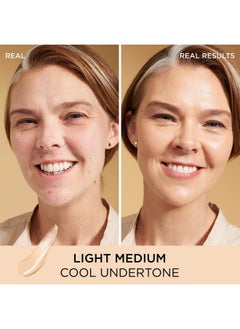 IT COSMETICS كريم أساس خفيف الوزن Cc+ Nude Glow + مصل متوهج بعامل حماية من الشمس 40 مع حمض الهيالورونيك والنياسيناميد ومستخلص الشاي الأخضر فاتح متوسط 1.08 أونصة سائلة  - Image 3
