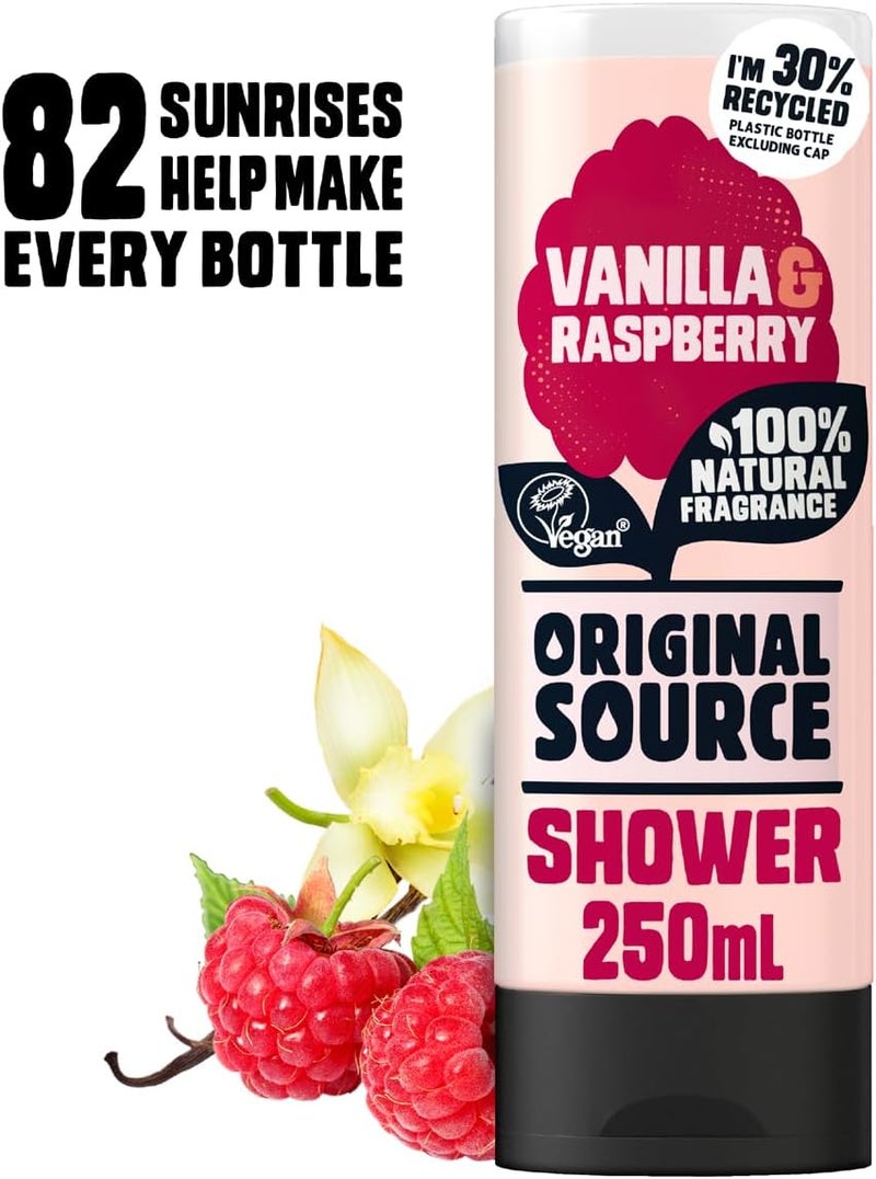 Original Source Creamy Vanilla & Raspberry Shower Gel, 250ml - Image 3