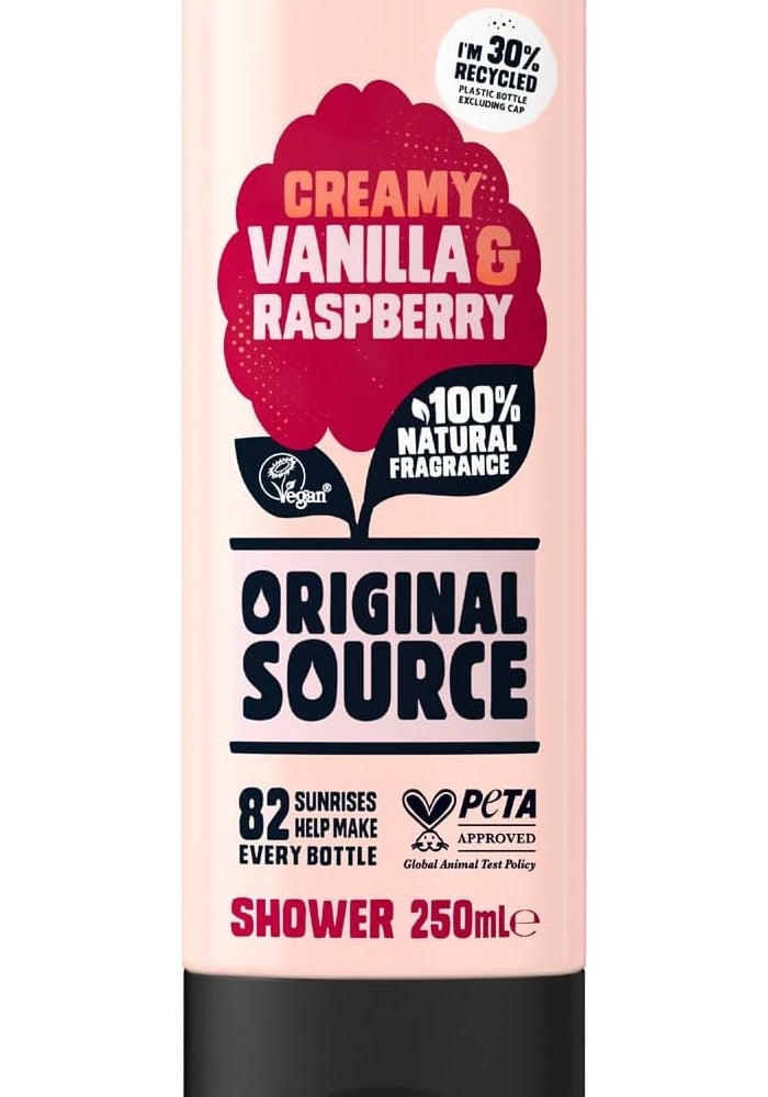Original Source Creamy Vanilla & Raspberry Shower Gel, 250ml - Image 1