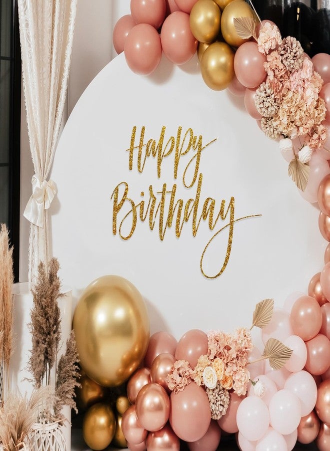 Sinload Happy Birthday Sign for Backdrop, Disposable Party Decoration, Easy Stick& Peel Wall Decal for Photo Background, Balloon Arch Decor(Gold) - Image 1
