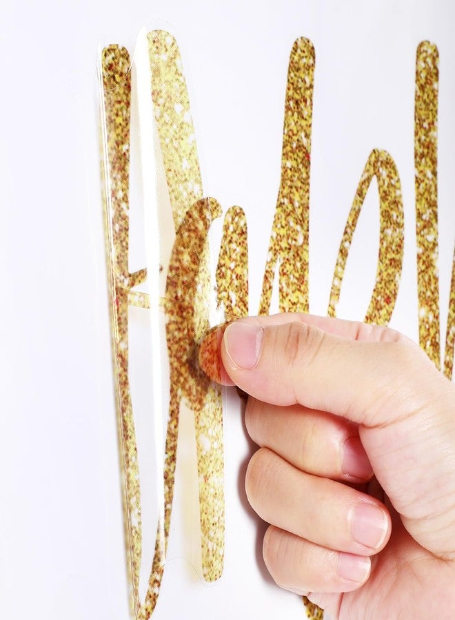 Sinload Happy Birthday Sign for Backdrop, Disposable Party Decoration, Easy Stick& Peel Wall Decal for Photo Background, Balloon Arch Decor(Gold) - Image 4