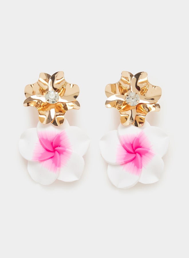 Styli Embellished Floral Dangle Earrings  - Image 1