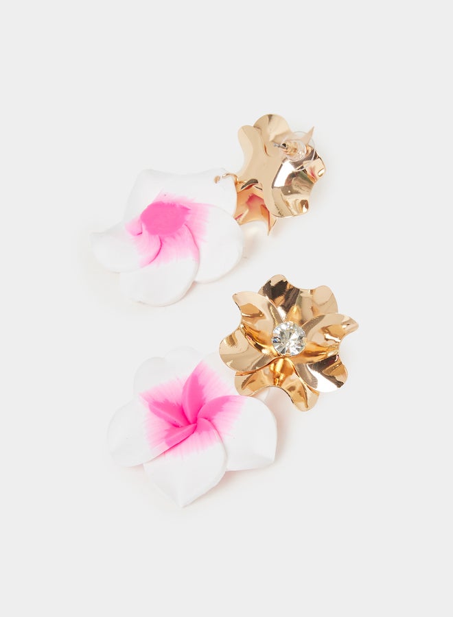 Styli Embellished Floral Dangle Earrings  - Image 3