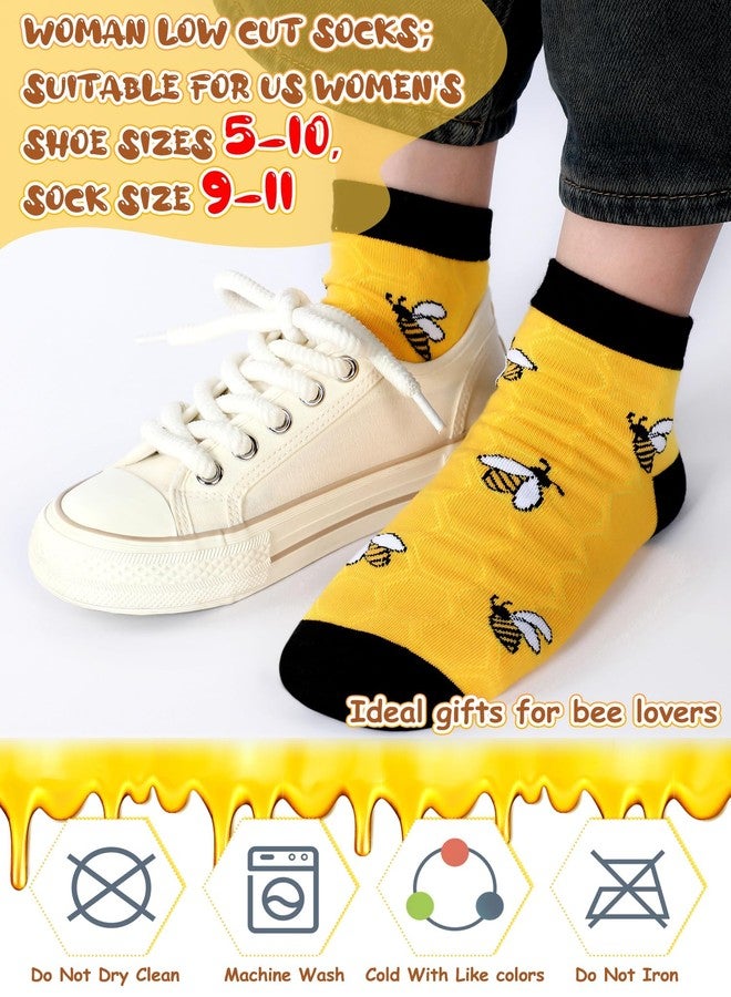 Bunnycool 10 Pairs Bee Gifts for Women Funny Bee Socks Cute Cotton Crew Socks for Honeybee Lover Holiday Birthday Gifts - Image 4