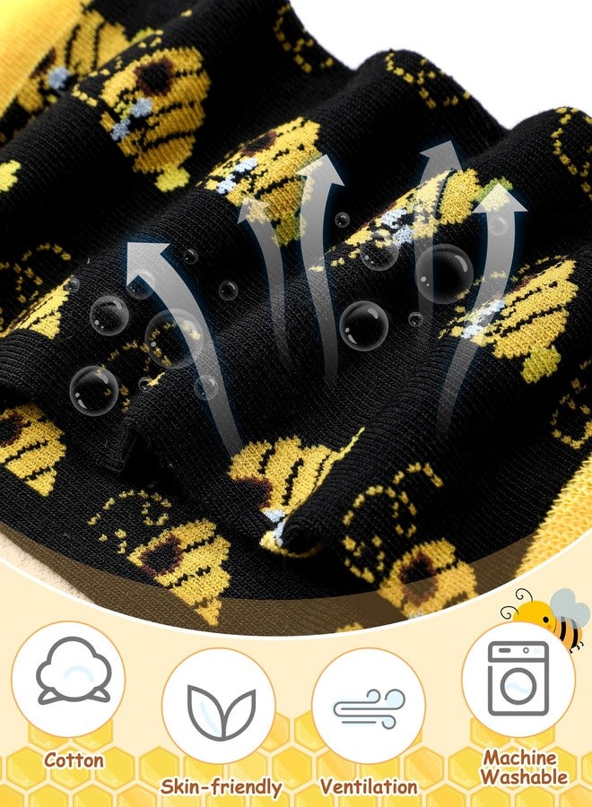 Bunnycool 10 Pairs Bee Gifts for Women Funny Bee Socks Cute Cotton Crew Socks for Honeybee Lover Holiday Birthday Gifts - Image 2