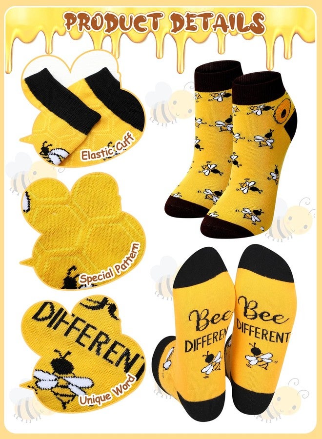 Bunnycool 10 Pairs Bee Gifts for Women Funny Bee Socks Cute Cotton Crew Socks for Honeybee Lover Holiday Birthday Gifts - Image 3
