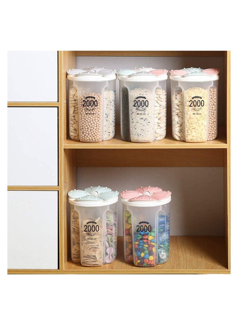 Airtight BPA Free Storage Container with Compartment Design for Cereal Sugar Flour Rice Nuts Snacks 2000ML  - Image 2