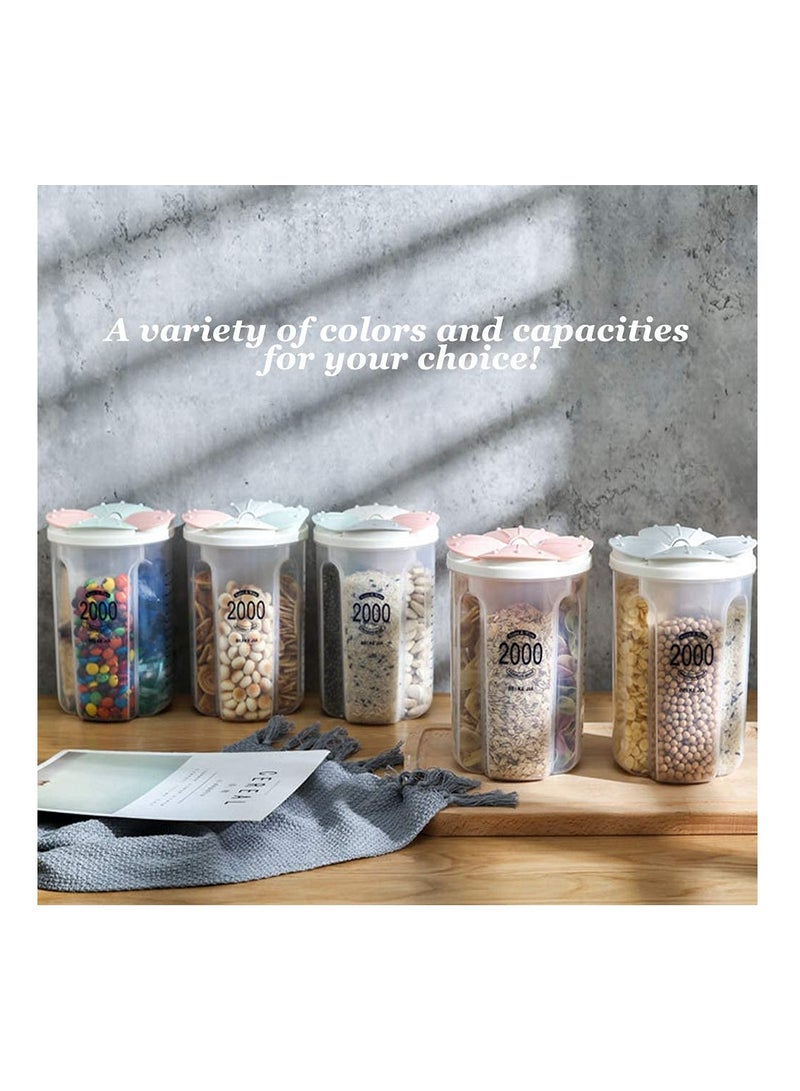 Airtight BPA Free Storage Container with Compartment Design for Cereal Sugar Flour Rice Nuts Snacks 2000ML  - Image 4