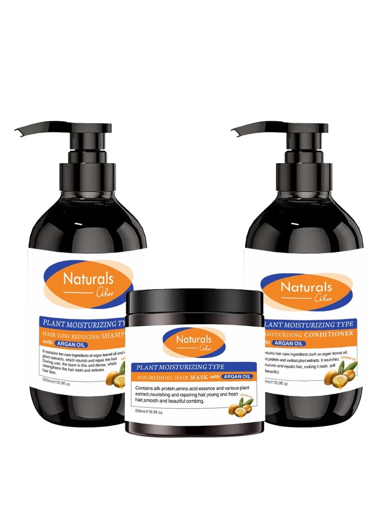 NATURALS Natural hair care set: conditioner + shampoo + mask 500 ml - Image 1