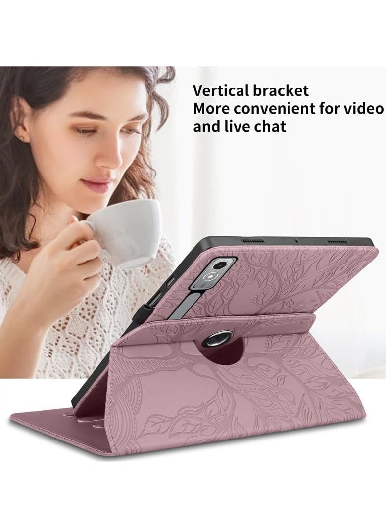 Generic - Lenovo Tab P12 12.7 inch 2023 (TB-370FU/TB-371FC) Tree of Life Tablet Case, TPU + PU Leather 360 Degree Rotative Kickstand Cover with Auto Wake/Sleep - Image 1