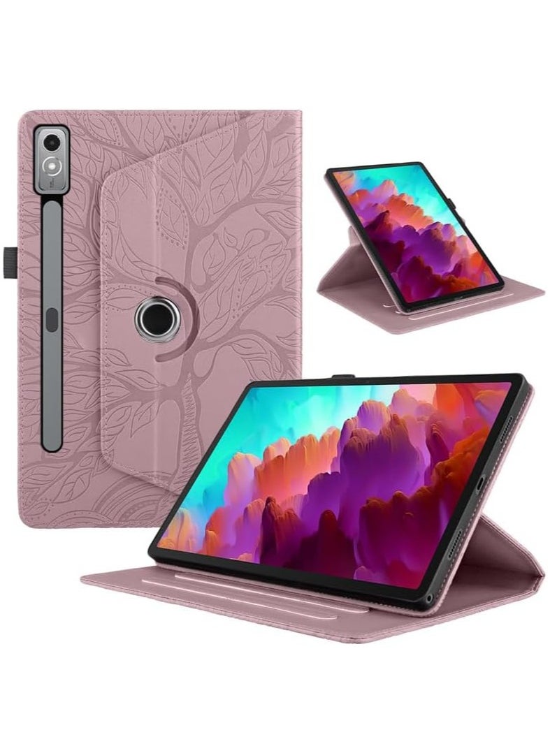 Generic - Lenovo Tab P12 12.7 inch 2023 (TB-370FU/TB-371FC) Tree of Life Tablet Case, TPU + PU Leather 360 Degree Rotative Kickstand Cover with Auto Wake/Sleep - Image 1