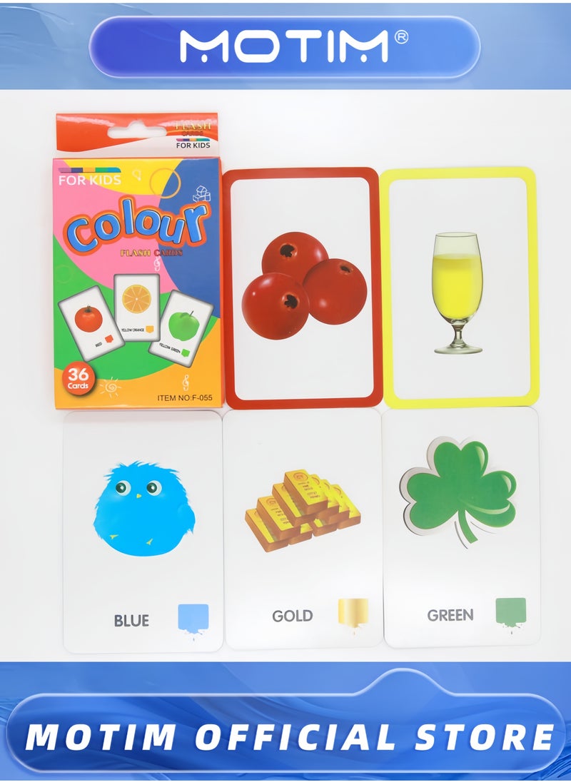 Motim - 12 Sets Flashcards 432pcs Flashcards Fun Learning and Educational Kids Cards Colors & Shapes Flash Cards for Kindergarten & Preschool Learning Activities - Image 1