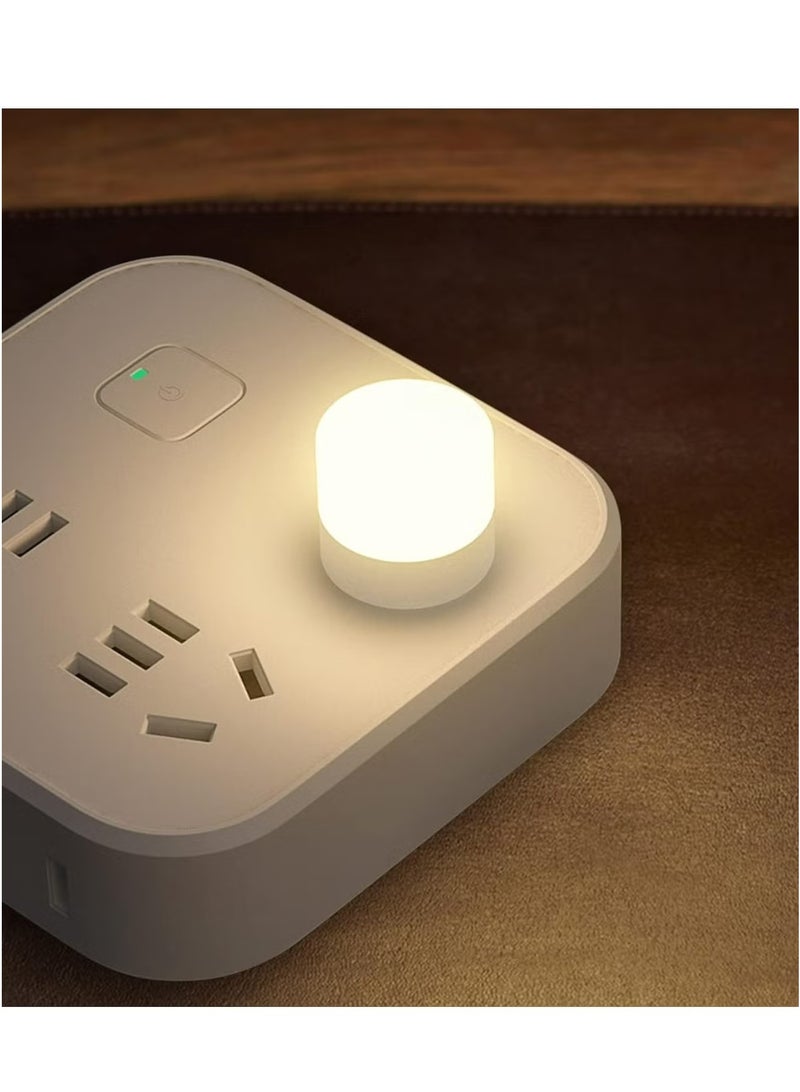 OMEVE 10pcs Mini Soft Glow USB Night Light - Eye-Care LED Reading Lamp with Ultra Portable Design, Compatible with Computer and Mobile Power,Mini LED Light for Car, Bedroom, Nursery, Bathroom(Warm+White) - Image 5