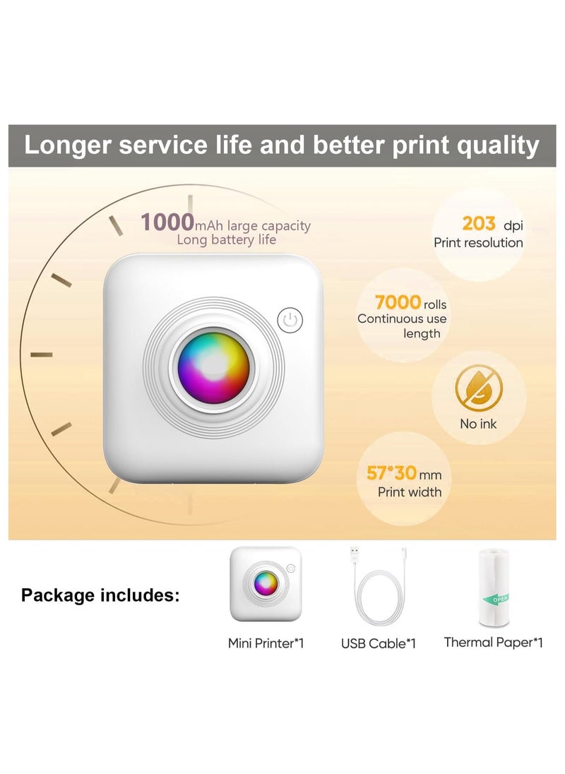 Generic - Portable Mini Wireless Thermal Printer, Compatible With IOS And Android, Ink-Free Printing, High-Speed Receipt & Sticker Printer For Photos - Image 1