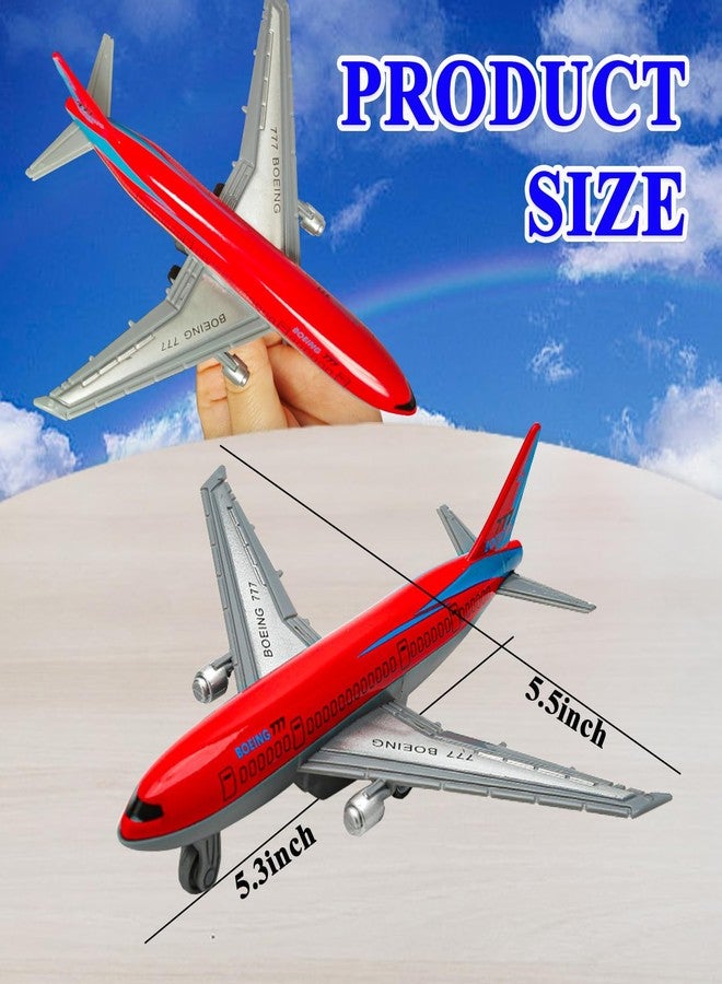 OTONOPI Toy Airplane Die-cast Metal Model Plane Pull Back Aircraft Airline for Kids Cake Toopper Party Favor Age 3+ Pack of 4pcs - Image 4