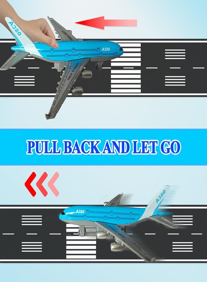OTONOPI Toy Airplane Die-cast Metal Model Plane Pull Back Aircraft Airline for Kids Cake Toopper Party Favor Age 3+ Pack of 4pcs - Image 3